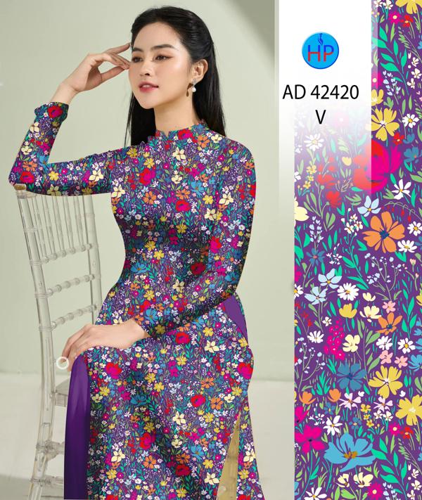 Vải Áo Dài Hoa Đều AD 42420 12